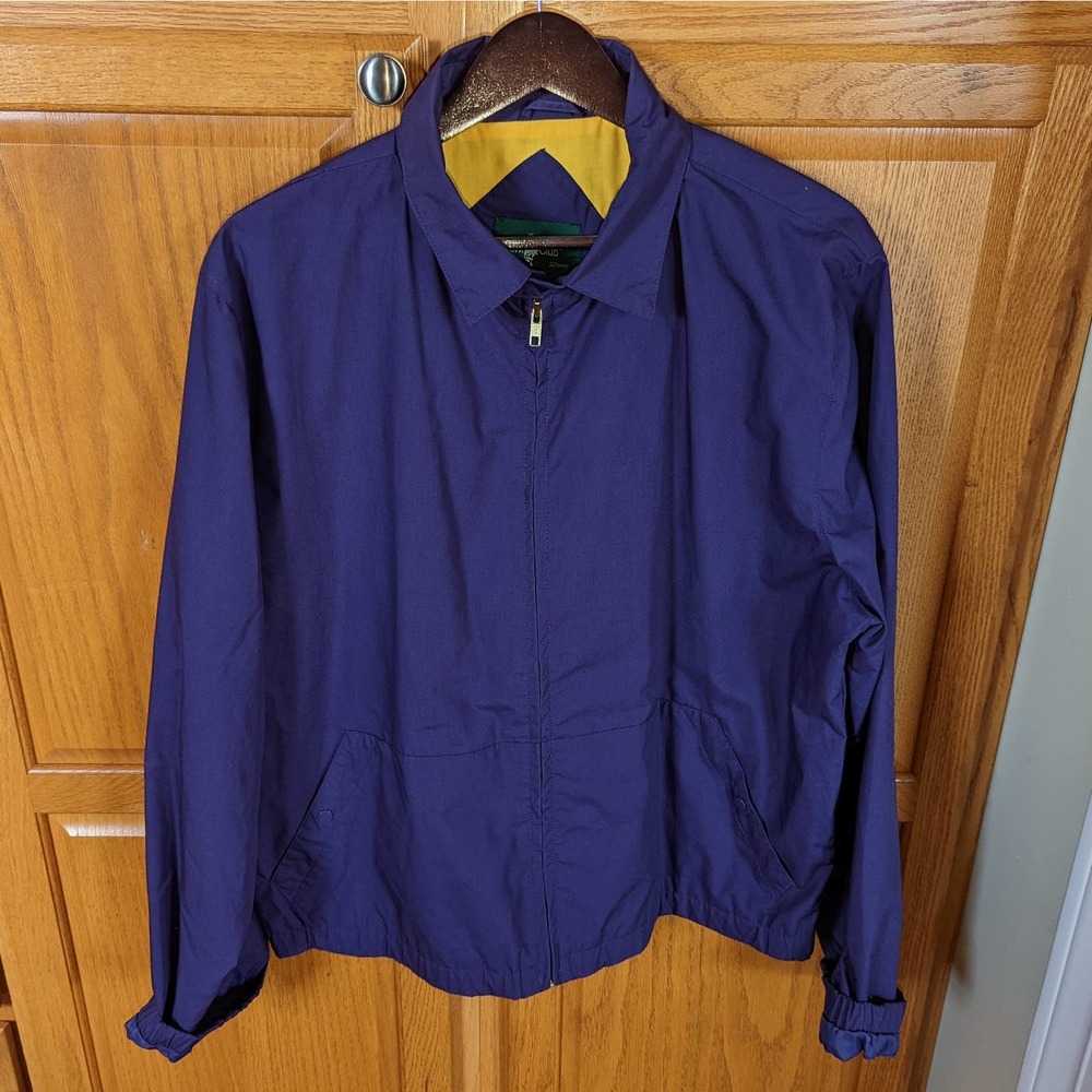 VINTAGE Purple yellow Hunt Club JCpenney Zip Up Jacket Men size L